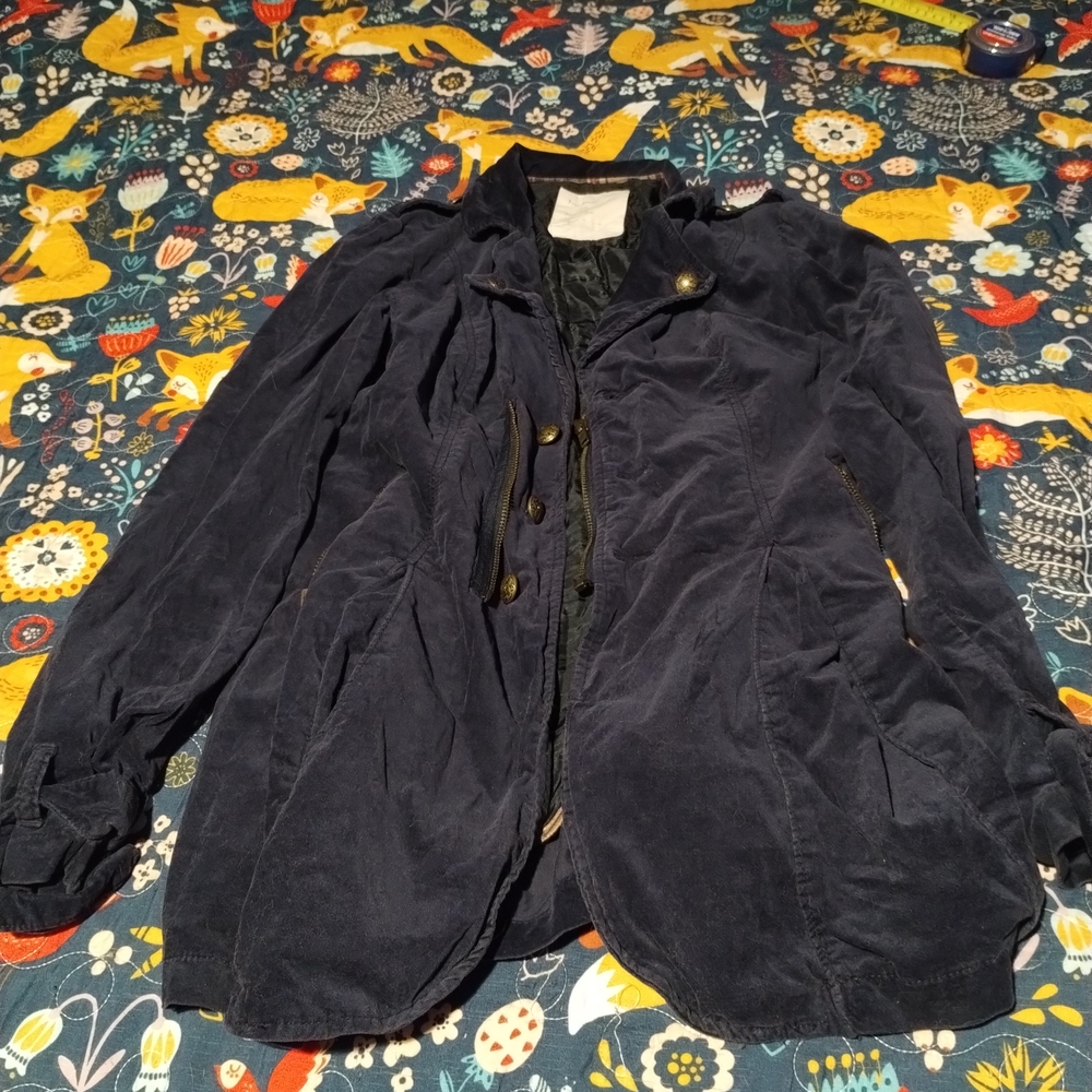 Free People Dark Blue Trench Coat